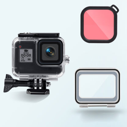 45m Waterproof Case + Touch Back Cover + Color Lens Filter for GoPro HERO8 Black (Pink) - Waterproof Cases by PMC Jewellery | Online Shopping South Africa | PMC Jewellery | Buy Now Pay Later Mobicred