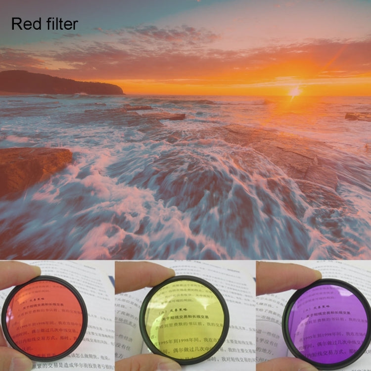 JUNESTAR 4 in 1 Proffesional 52mm Lens Filter(ND2-400 + Red + Yellow + FLD / Purple) for GoPro HERO5 / 4s / 4 / 3+ / 3 / 2 & Xiaomi Xiaoyi Yi I / II 4K & SJCAM Sport Action Camera - Lens Filter by JSR | Online Shopping South Africa | PMC Jewellery | Buy Now Pay Later Mobicred