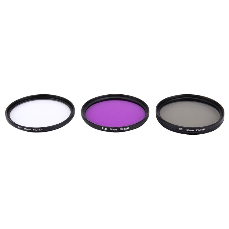 JUNESTAR 3 in 1 Proffesional 58mm Lens Filter(CPL + UV + FLD / Purple) for GoPro & Xiaomi Xiaoyi Yi Sport Action Camera - Lens Filter by JSR | Online Shopping South Africa | PMC Jewellery | Buy Now Pay Later Mobicred