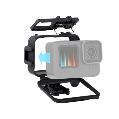 For GoPro HERO10 Black / HERO9 Black Plastic Frame Mount Protective Case with Base Buckle & Long Screw(Black) - Protective Frame by PMC Jewellery | Online Shopping South Africa | PMC Jewellery | Buy Now Pay Later Mobicred