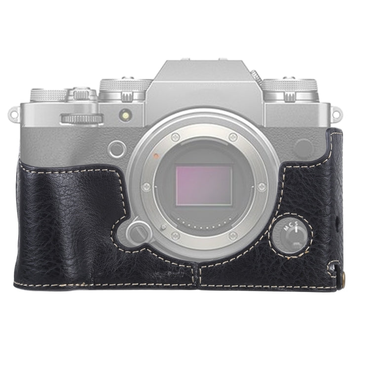 1/4 inch Thread Litchi Texture PU Leather Camera Half Case Base for FUJIFILM X-T4 (Black) - free shipping - PMC TechLife - Order now!