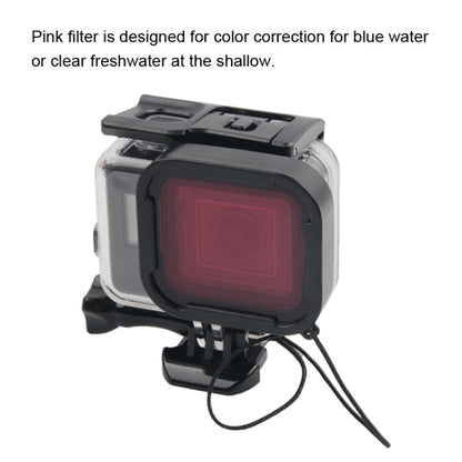 45m Waterproof Housing Protective Case + Touch Screen Back Cover for GoPro NEW HERO /HERO6 /5, with Buckle Basic Mount & Screw & (Purple, Red, Pink) Filters, No Need to Remove Lens (Transparent) - Waterproof Cases by PMC Jewellery | Online Shopping South Africa | PMC Jewellery | Buy Now Pay Later Mobicred