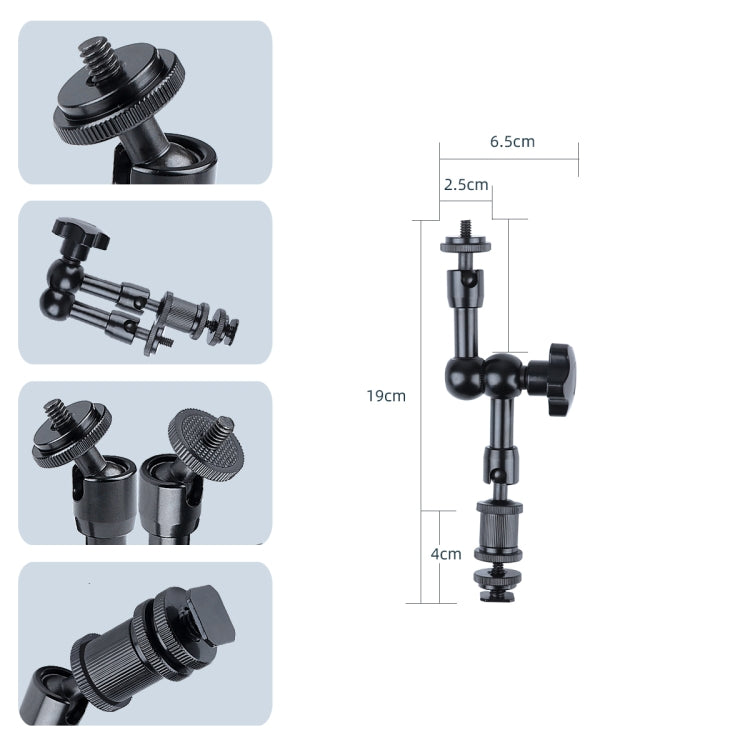7 inch Adjustable Friction Articulating Magic Arm + Large Claws Clips with Phone Clamp (Black) - Camera Gimbal by PMC TechLife | Online Shopping South Africa | PMC TechLife | Buy Now Pay Later Mobicred