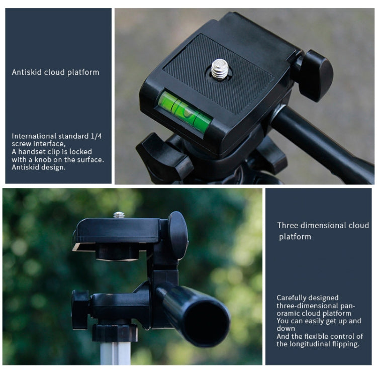 130cm 4-Section Folding Aluminum Alloy Tripod Mount with Three-Dimensional Head(Black) - free shipping - PMC TechLife - Order now!