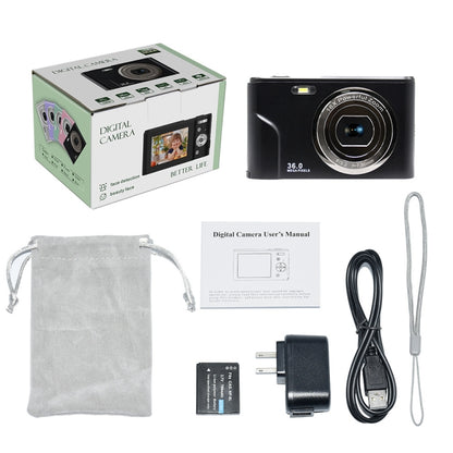 DC311 2.4 inch 36MP 16X Zoom 2.7K Full HD Digital Camera Children Card Camera, AU Plug (Black) - Children Cameras by PMC Jewellery | Online Shopping South Africa | PMC Jewellery | Buy Now Pay Later Mobicred