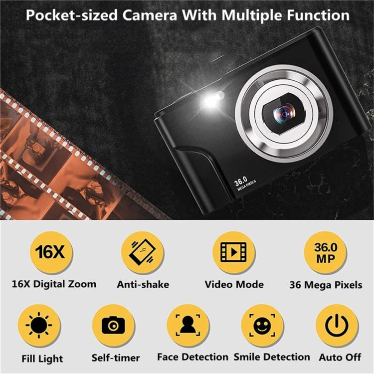 DC311 2.4 inch 36MP 16X Zoom 2.7K Full HD Digital Camera Children Card Camera, EU Plug(Green) - Children Cameras by PMC Jewellery | Online Shopping South Africa | PMC Jewellery | Buy Now Pay Later Mobicred