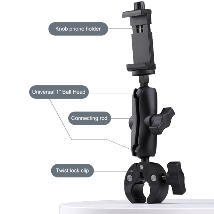 Extended Version 360 Rotation Adjustable Action Camera Bike Motorcycle Handlebar Holder (Black) - Bicycle Handlebar Mount by PMC Jewellery | Online Shopping South Africa | PMC Jewellery | Buy Now Pay Later Mobicred