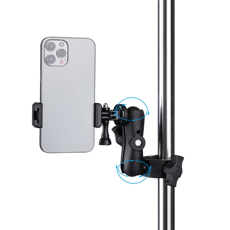 360 Rotation Adjustable Action Camera Clamp Plier Base Holder with Phone Clamp (Black) - Bicycle Handlebar Mount by PMC TechLife | Online Shopping South Africa | PMC TechLife | Buy Now Pay Later Mobicred