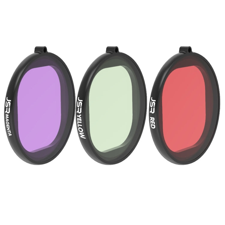 JSR Round Housing Diving 3 in 1 Red + Yellow + Purple Lens Filter for GoPro HERO8 Black - Lens Filter by JSR | Online Shopping South Africa | PMC Jewellery | Buy Now Pay Later Mobicred