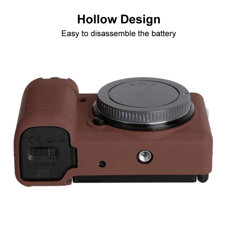 For Sony ZV-E10 Soft Silicone Protective Case (Coffee) - Protective Case by PMC TechLife | Online Shopping South Africa | PMC TechLife