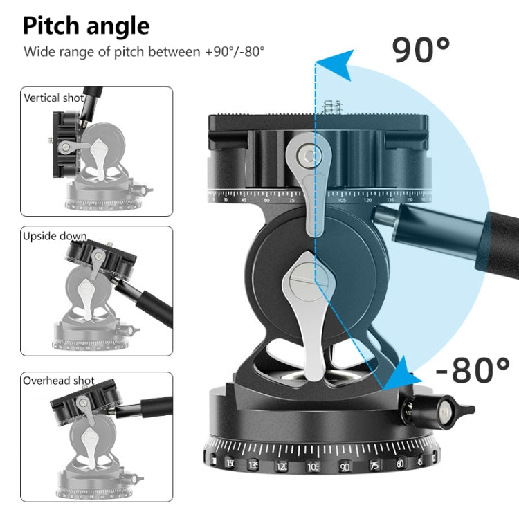 BEXIN DT-02R/S 2D 720 Degree Panorama Heavy Duty Tripod Action Fluid Drag Head with Quick Release Plate - Tripod Heads by BEXIN | Online Shopping South Africa | PMC Jewellery | Buy Now Pay Later Mobicred