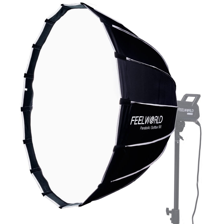 FEELWORLD FSP90 90cm Parabolic Softbox Quick Release Diffuser with Bowens Mount (Black) - free shipping - PMC TechLife - Order now!