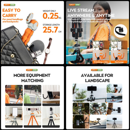 Fotopro UFO 3 Flexible Tripod Mount for SLR Cameras, GoPro, Phones (Orange) - Portable Mini Tripod by Fotopro | Online Shopping South Africa | PMC Jewellery | Buy Now Pay Later Mobicred