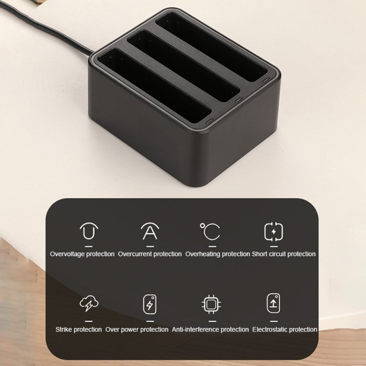 For Insta360 X4 Tri-Slot Batteries Fast Charger (Black) - Others by PMC TechLife | Online Shopping South Africa | PMC TechLife | Buy Now Pay Later Mobicred
