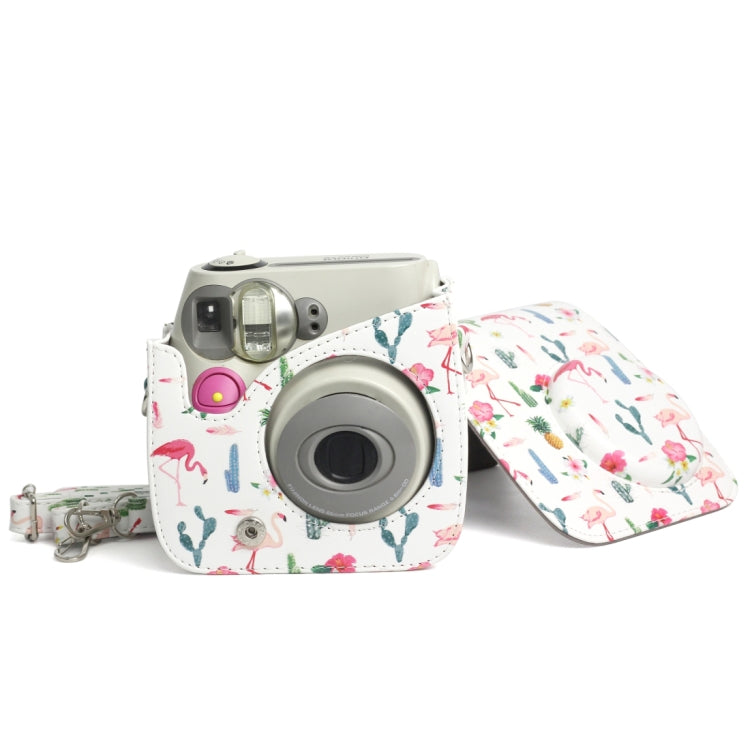 Flamingo Cactus Pattern PU Leather Protective Camera Case Bag For FUJIFILM Instax Mini 7S / 7C Camera - free shipping - PMC TechLife - Order now!
