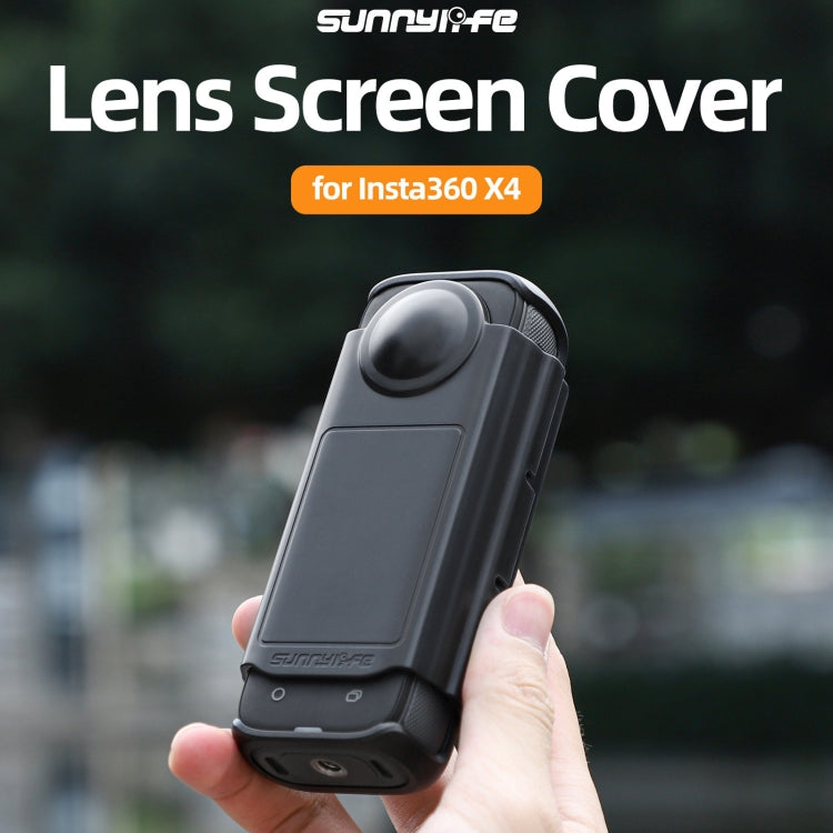 For Insta360 X4 Sunnylife Integrated Lens Screen Protective Cover (Transparent Black) - Case & Bags by Sunnylife | Online Shopping South Africa | PMC Jewellery | Buy Now Pay Later Mobicred