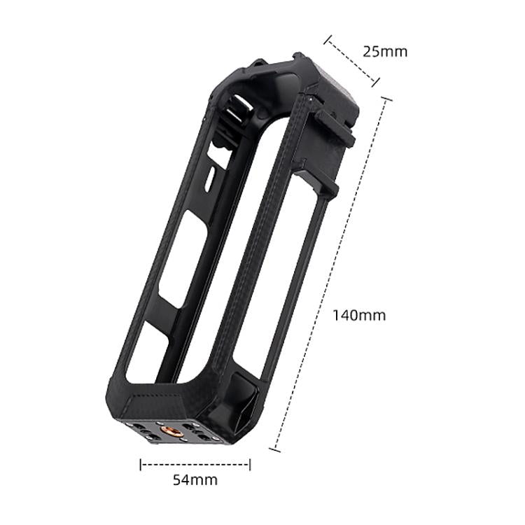 For Insta360 X5 Cold Shoe Carbon Fiber Texture ABS Plastic Protective Frame (Black) - free shipping - PMC TechLife - Order now!