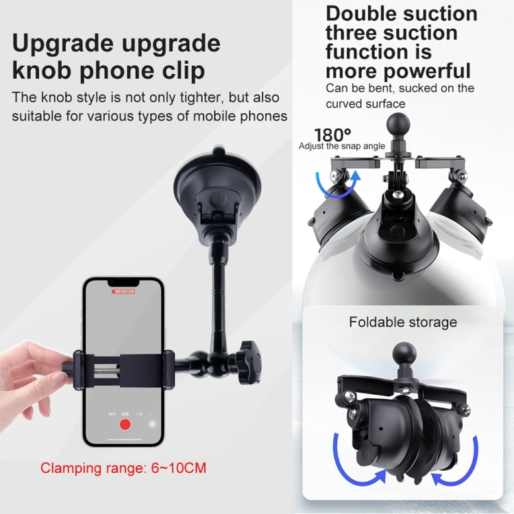 Single Suction Cup Articulating Friction Magic Arm Phone Clamp Mount (Black) - Holder by PMC Jewellery | Online Shopping South Africa | PMC Jewellery | Buy Now Pay Later Mobicred