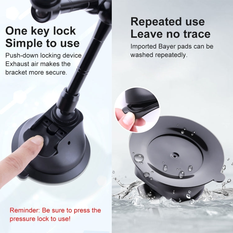 Tri-leg Suction Cup Connecting Rod Arm Phone Clamp Mount (Black) - free shipping - PMC TechLife - Order now!
