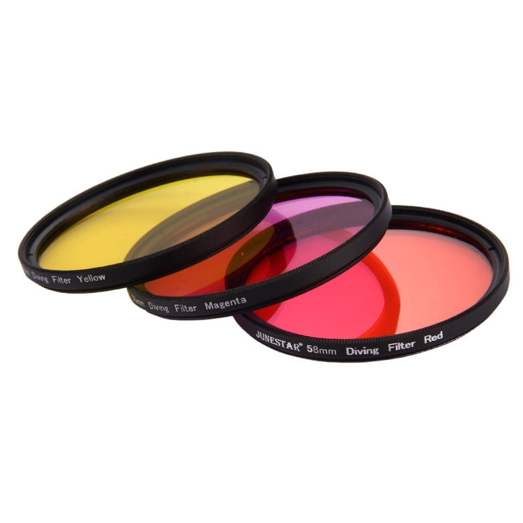 58mm Yellow + Red + Purple Diving Lens Filter for GoPro HERO7 Black/6 /5 - Lens Filter by PMC Jewellery | Online Shopping South Africa | PMC Jewellery | Buy Now Pay Later Mobicred