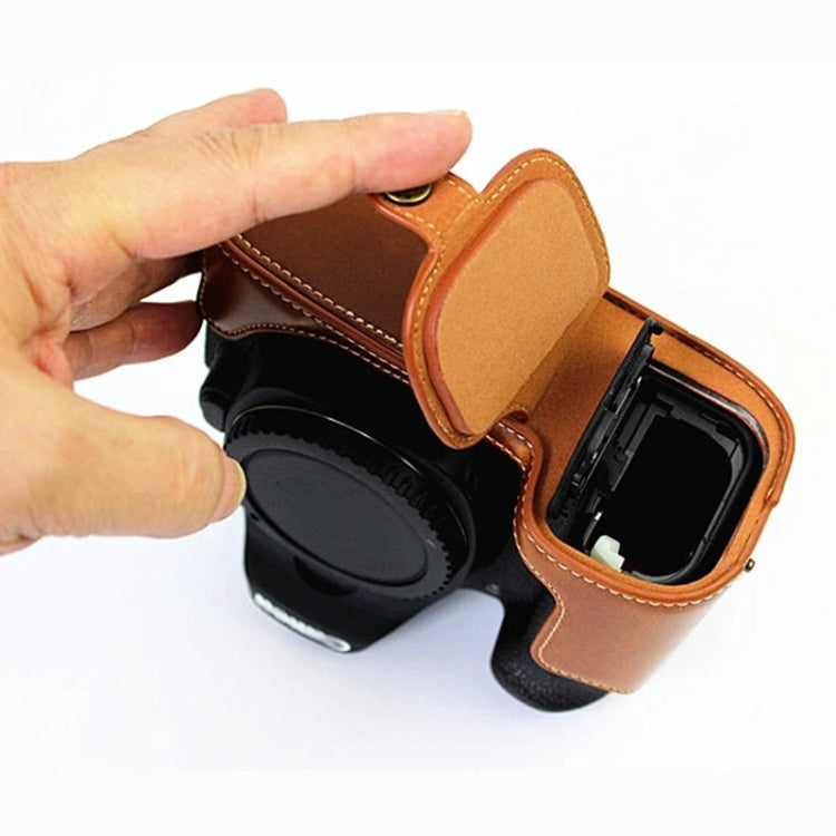 1/4 inch Thread PU Leather Camera Half Case Base for Canon EOS 80D / 70D(Black) - Half Case by PMC TechLife | Online Shopping South Africa | PMC TechLife | Buy Now Pay Later Mobicred