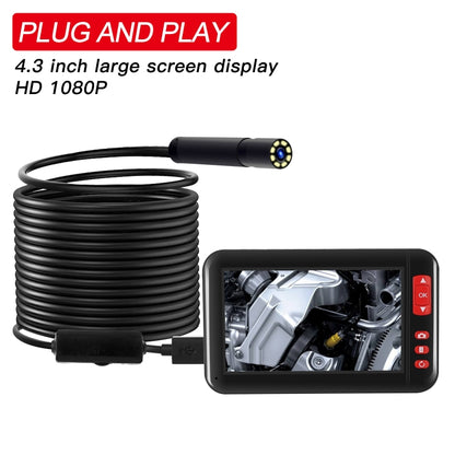 P20 4.3 Inch Screen Display HD1080P Inspection Endoscope with 8 LEDs, Length: 10m, Lens Diameter: 8mm, Mild Line -  by PMC Jewellery | Online Shopping South Africa | PMC Jewellery | Buy Now Pay Later Mobicred