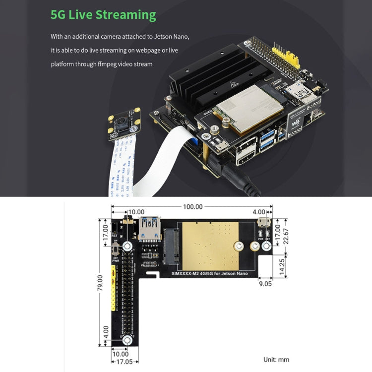 Waveshare SIM8202G-M2 5G Snapdragon X55 Multi Mode Multi Band 5G/4G/3G Module Expand Board for Jetson Nano, EU Plug - free shipping - PMC Jewellery - Order now!