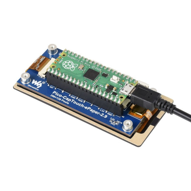 Waveshare 2.9 inch 296 x 128 Pixel Touch Black / White e-Paper Module for Raspberry Pi Pico, SPI Interface - free shipping - PMC Jewellery - Order now!
