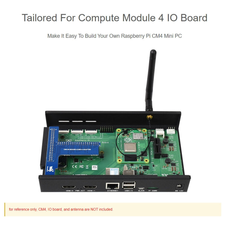 Waveshare Metal Box A for Raspberry Pi CM4 IO Board, with Cooling Fan - Modules Expansions Accessories by WAVESHARE | Online Shopping South Africa | PMC Jewellery | Buy Now Pay Later Mobicred