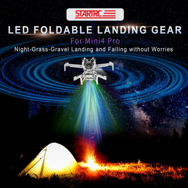 For DJI Mini 4 Pro STARTRC LED Light Folding Heightened Landing Gear Training Rack (Grey) - Other by STARTRC | Online Shopping South Africa | PMC Jewellery | Buy Now Pay Later Mobicred