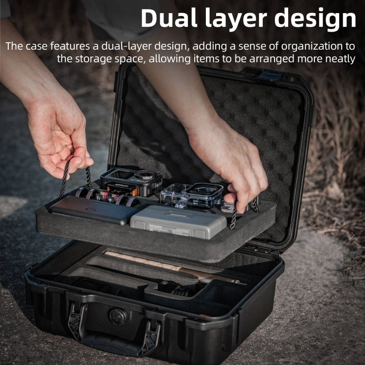 For DJI Osmo Action 5 Pro STARTRC Waterproof EVA ABS Dual-layer Suitcase Storage Box (Black) - free shipping - PMC TechLife - Order now!