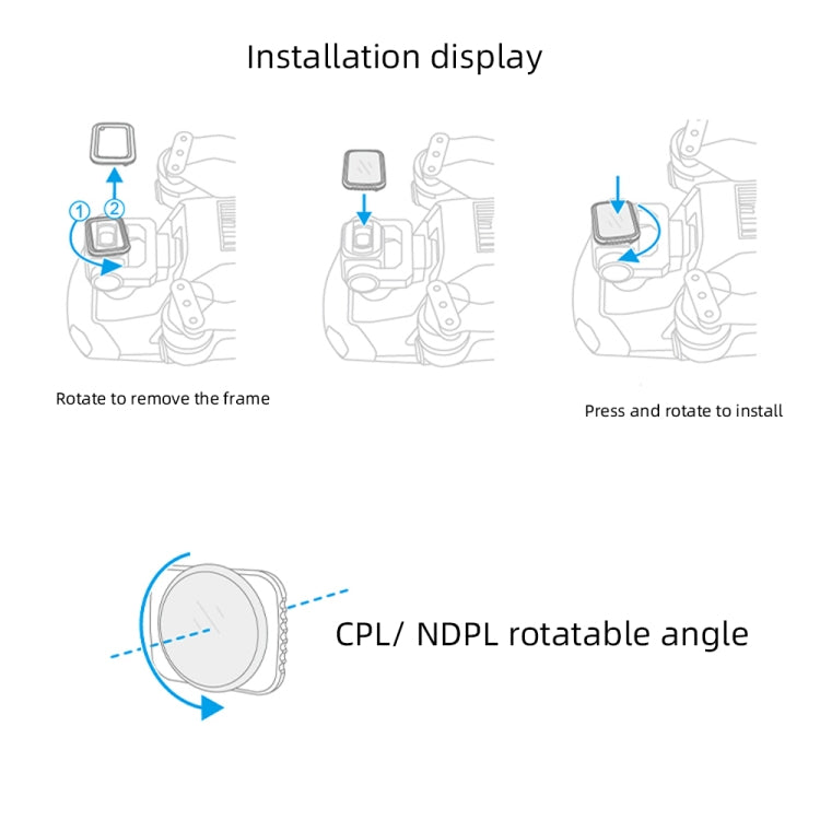 JSR Drone Variable VND ND4 to ND800 Stop Lens Filter for DJI MAVIC Air 2 - Mavic Lens Filter by JSR | Online Shopping South Africa | PMC Jewellery | Buy Now Pay Later Mobicred