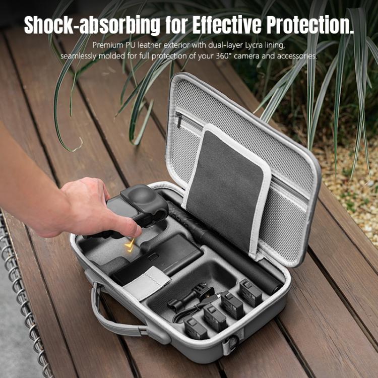 For DJI Osmo 360 STARTRC Full Kit Portable Handbag Shoulder PU Storage Bag (Grey) - free shipping - PMC TechLife - Order now!