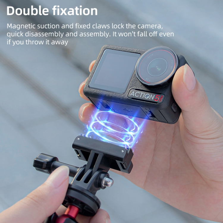 For DJI Osmo Action 5 Pro / 4  / 3 Magnetic Quick Release Base Mount Adapter (Black) - free shipping - PMC TechLife - Order now!