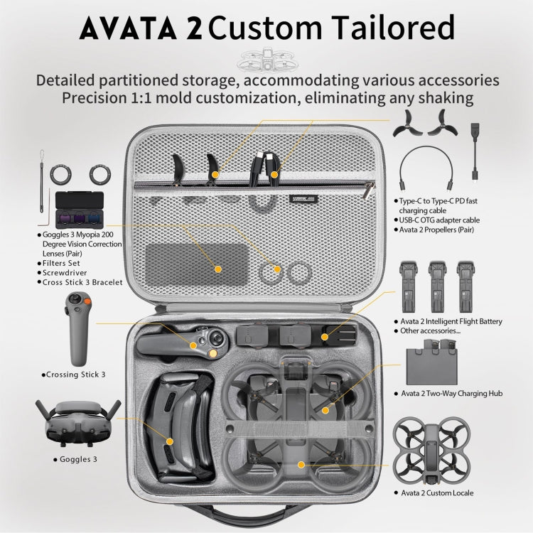 For DJI Avata 2 STARTRC WP2 Drone Handbag Messenger Storage Bag (Light Grey) - Cases & Bags by STARTRC | Online Shopping South Africa | PMC Jewellery | Buy Now Pay Later Mobicred