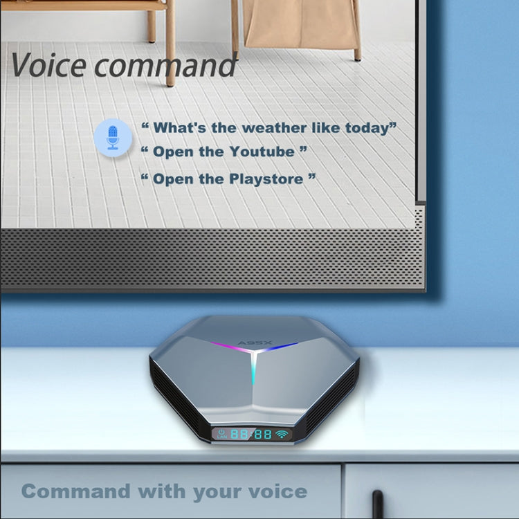 A95X F4 8K UHD Smart TV BOX Android 10.0 Media Player with Remote Control, Amlogic S905X4 Quad Core Cortex-A55 up to 2.0GHz, RAM: 2GB, ROM: 16GB, 2.4GHz/5GHz WiFi, Bluetooth, US Plug((Metallic Blue)) - Amlogic S905 by PMC Jewellery | Online Shopping South Africa | PMC Jewellery | Buy Now Pay Later Mobicred