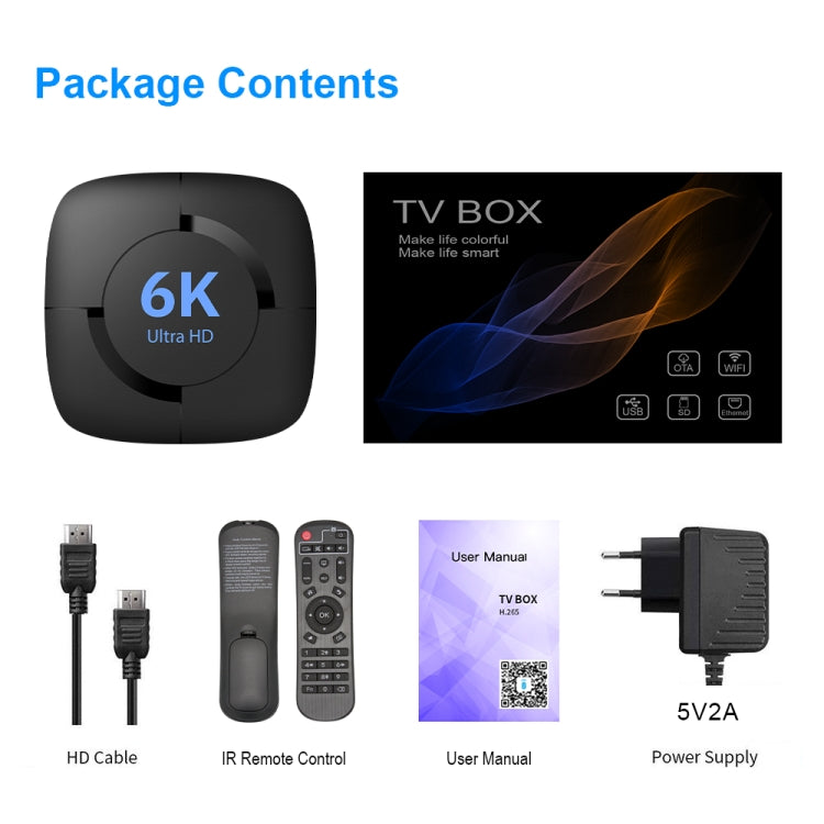 6K UHD Smart TV Box, Android 10.0, Allwinner H616 Quad Core, 2GB+8GB,US Plug - Allwinner H6 by PMC Jewellery | Online Shopping South Africa | PMC Jewellery | Buy Now Pay Later Mobicred