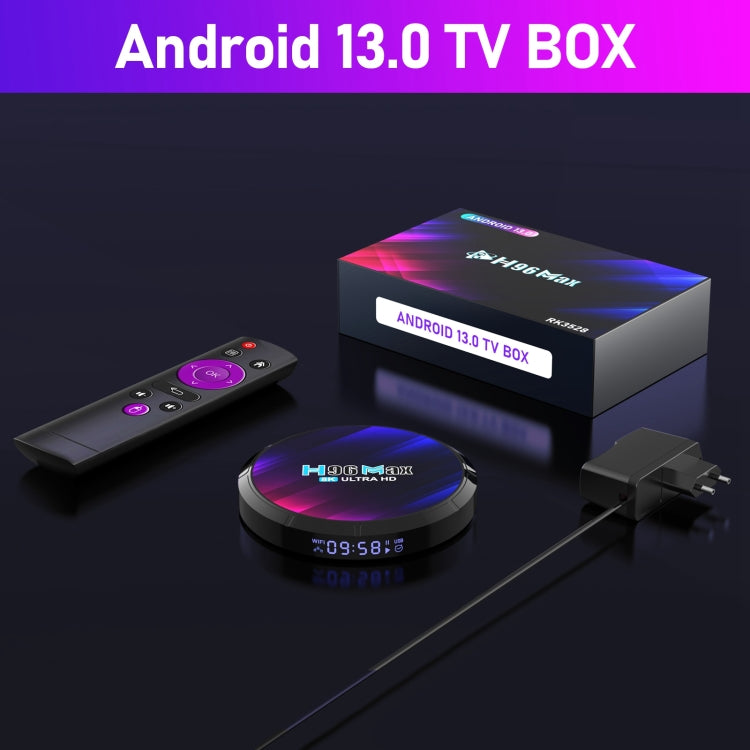 H96 Max 8K Ultra HD Smart TV Box Android 13.0 Media Player with Remote Control, RK3528 Quad-Core, 4GB+64GB(AU Plug) - RK3318 by PMC Jewellery | Online Shopping South Africa | PMC Jewellery | Buy Now Pay Later Mobicred