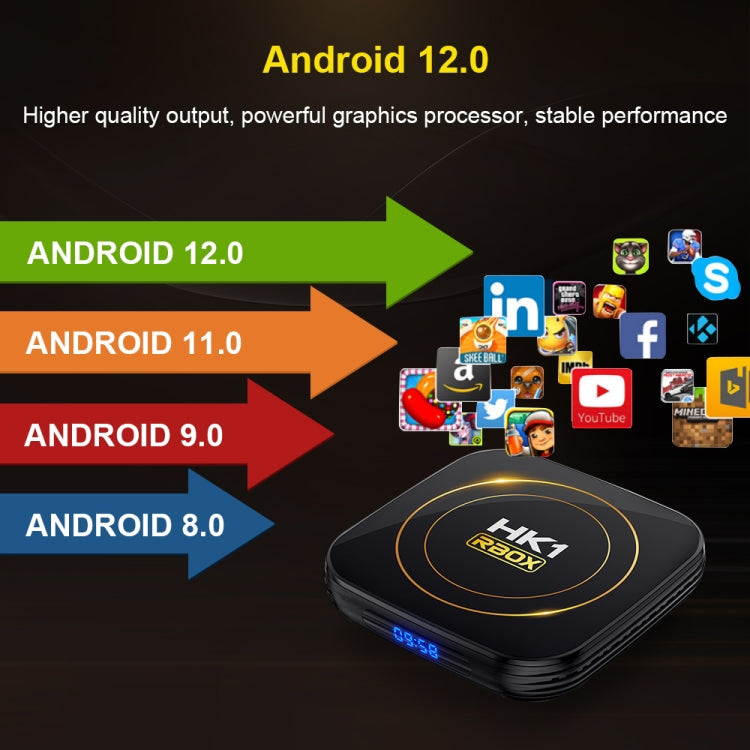 HK1 RBOX-H8S 4K Ultra HD Android 12.0 Smart TV Box with Remote Control, Allwinner H618 Quad-Core, 2GB+16GB(AU Plug) - Others by PMC TechLife | Online Shopping South Africa | PMC TechLife | Buy Now Pay Later Mobicred