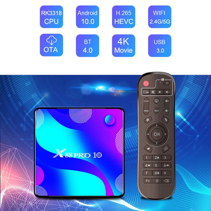 X88 Pro 10 4K Ultra HD Android TV Box with Remote Controller, Android 10.0, RK3318 Quad-Core 64bit Cortex-A53, 4GB+64GB, Support Bluetooth / Dual-Band WiFi / TF Card / USB / AV / Ethernet(US Plug) - RK3318 by PMC Jewellery | Online Shopping South Africa | PMC Jewellery | Buy Now Pay Later Mobicred