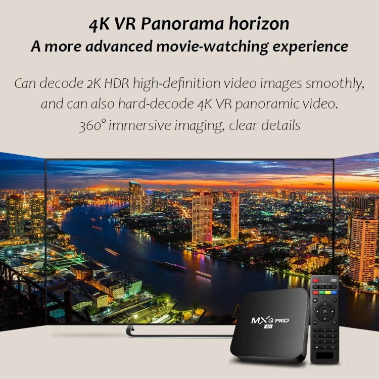 MXQ Pro 4K TV Box Rockchip RK3228A Quad Core CPU Android 7.1, 1GB+8GB wtih Remote Control, US Plug - RK3228A by PMC TechLife | Online Shopping South Africa | PMC TechLife | Buy Now Pay Later Mobicred