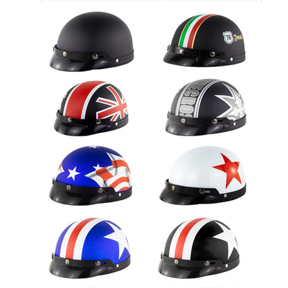 Soman Electromobile Motorcycle Half Face Helmet Retro Harley Helmet with Goggles(Matte Black Maple Leaf) - Helmets by SOMAN | Online Shopping South Africa | PMC Jewellery | Buy Now Pay Later Mobicred