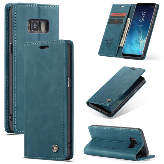 CaseMe-013 Multifunctional Retro Frosted Horizontal Flip Leather Case with Card Slot & Holder & Wallet for Galaxy S8(Blue) - Galaxy Phone Cases by CaseMe | Online Shopping South Africa | PMC Jewellery | Buy Now Pay Later Mobicred