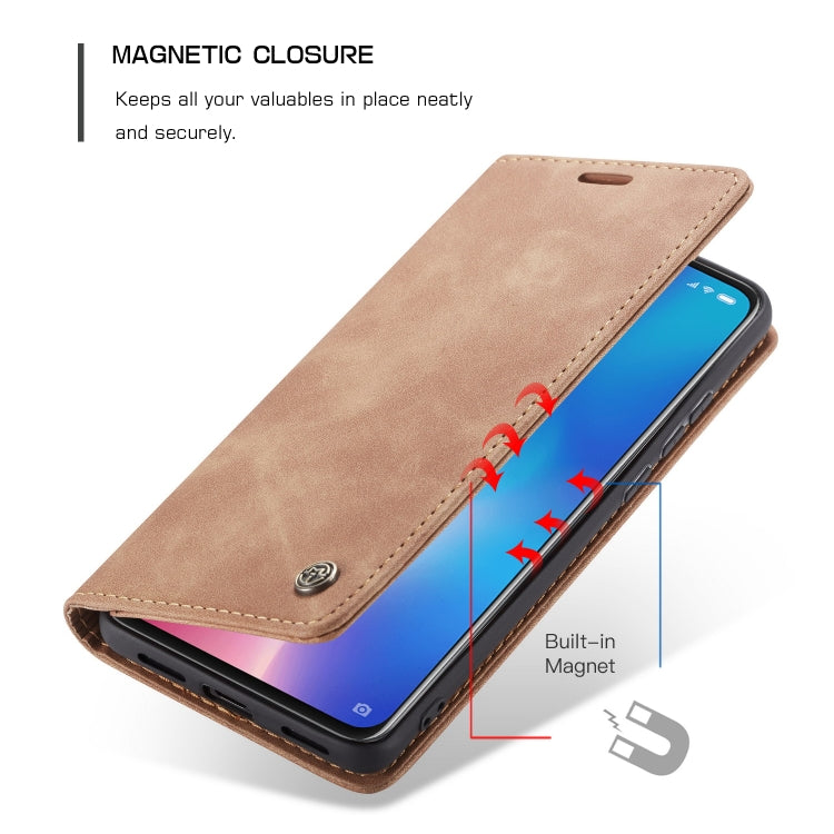 CaseMe-013 Multi-functional Retro Frosted Horizontal Flip Leather Case with Card Slot & Holder & Wallet For Xiaomi Mi 9(Brown) - Xiaomi Cases by CaseMe | Online Shopping South Africa | PMC Jewellery | Buy Now Pay Later Mobicred