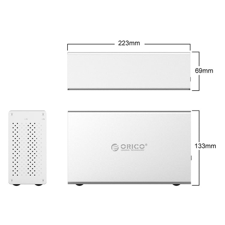 ORICO Honeycomb Series WS200RC3 SATA 3.5 inch USB 3.1 USB-C / Type-C Dual Bays Aluminum Alloy HDD / SSD Enclosure with Raid, The Maximum Support Capacity: 20TB - HDD Enclosure by ORICO | Online Shopping South Africa | PMC Jewellery | Buy Now Pay Later Mobicred