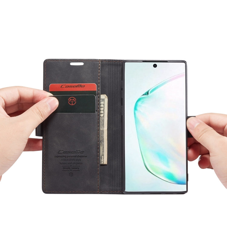 CaseMe-013 Multifunctional Horizontal Flip Leather Case with Card Slot & Holder for Galaxy Note 10(Black) - Galaxy Phone Cases by CaseMe | Online Shopping South Africa | PMC Jewellery | Buy Now Pay Later Mobicred