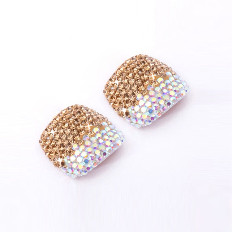 2 PCS Crystal Fake Nail Art Tips Rhinestone Full Cover Toenails Decals Stickers(NO:30) - Nail Stickers by PMC Jewellery | Online Shopping South Africa | PMC Jewellery | Buy Now Pay Later Mobicred