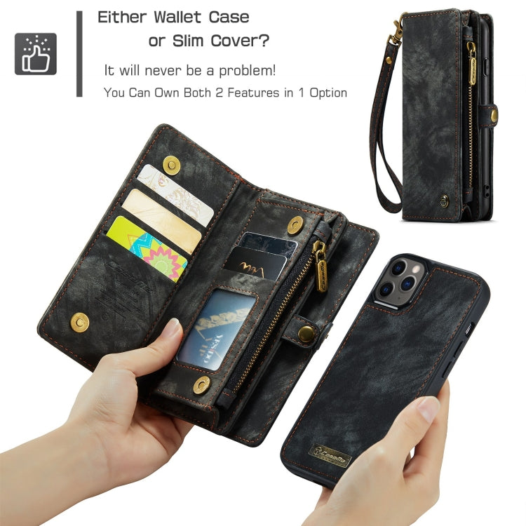 For iPhone 11 Pro Max CaseMe-008 Detachable Multifunctional Horizontal Flip Leather Case with Card Slot & Holder & Zipper Wallet & Photo Frame (Black) - iPhone 11 Pro Max Cases by CaseMe | Online Shopping South Africa | PMC Jewellery | Buy Now Pay Later Mobicred