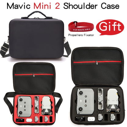 LS4456 Portable Drone PU Shoulder Storage Bag Handbag for DJI Mavic Mini 2(Black + Red Liner) - Carry Cases & Bags by PMC Jewellery | Online Shopping South Africa | PMC Jewellery | Buy Now Pay Later Mobicred