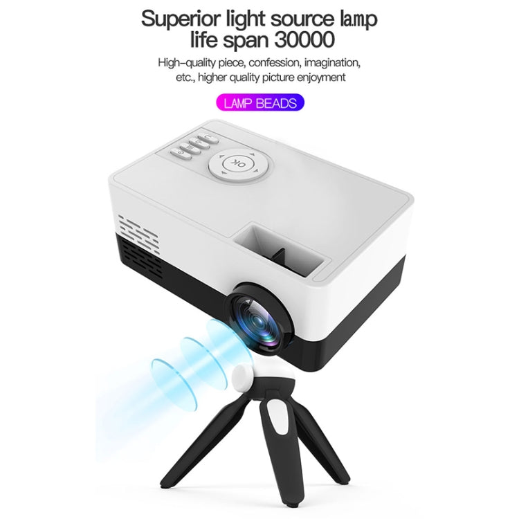 J15 1920 x 1080P HD Household Mini LED Projector with Tripod Mount Support AV / HDMI x 1 / USB x1 / TF x 1, Plug Type:UK Plug(Pink White) - Mini Projector by PMC Jewellery | Online Shopping South Africa | PMC Jewellery | Buy Now Pay Later Mobicred